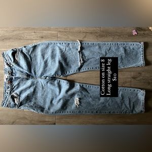 Cotton on size 8 straight leg jeans